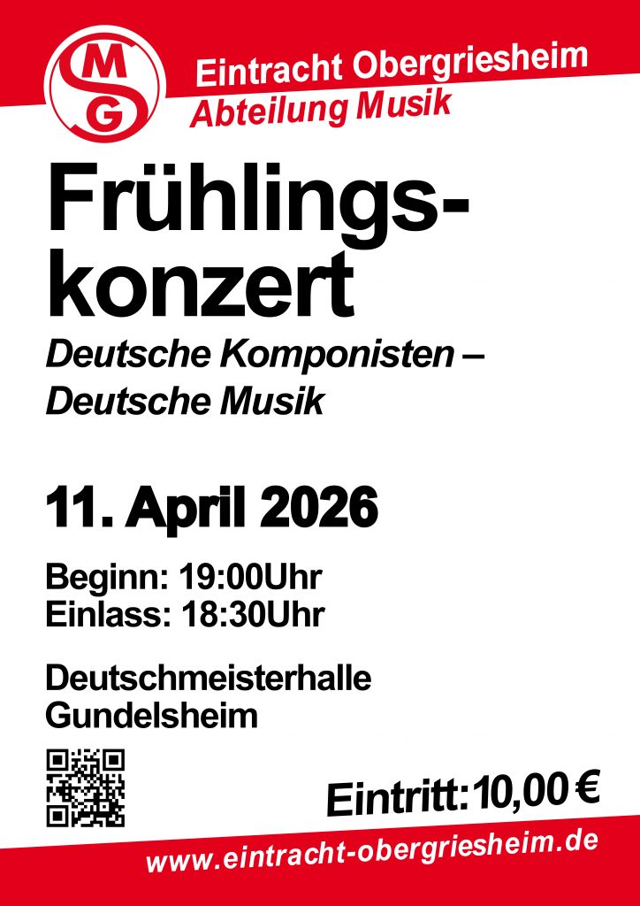 Konzertplakat Musikkapelle Eintracht Obergriesheim 11. April 2026