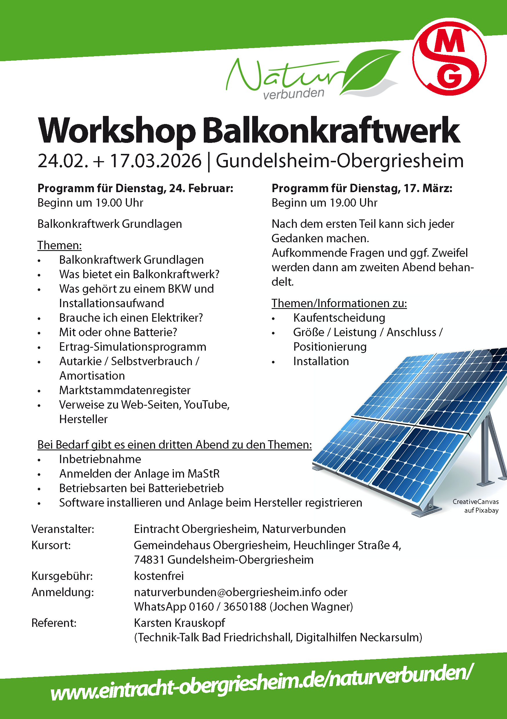 Workshop Balkonkraftwerk Teil 1